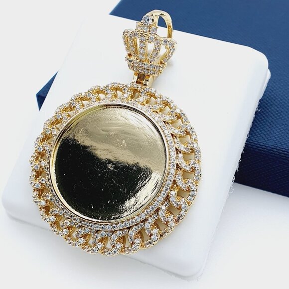 14K Gold Plated Cubic Zircon Pendant, EVBRS639 - Picture 2 of 9